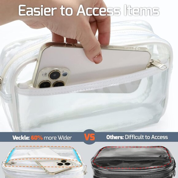 Clear Fanny Pack Stadium Approved - Clear Bag for Stadium Events Large Belt Bag - Picture 8 of 9